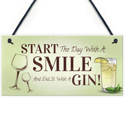 Red Ocean Funny Gin Gift Hanging Kitchen Bar Plaque Gin Lover Gift Gift For Friend from B&Q