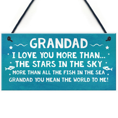 Red Ocean Grandad Gift For Birthday Christmas Hanging Plaque Gift For Dad From Grandchildren Grandparent Gift from B&Q