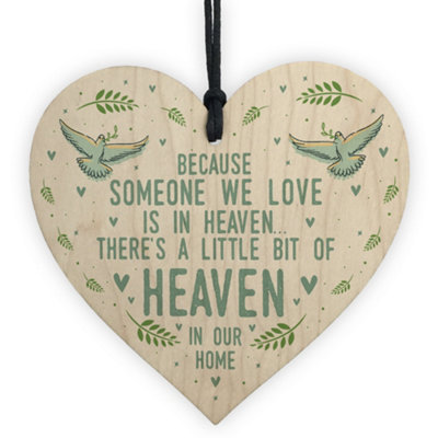 Red Ocean Memorial Plaque Hanging Wooden Heart In Memory Plaque For Mum Dad Nan Grandad from B&Q