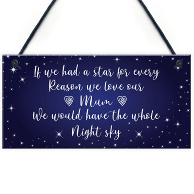 B&Q -  Mum Gift Hanging Plaque Cute Gifts For Mum From Daughter Son Gifts For Her Keepsake