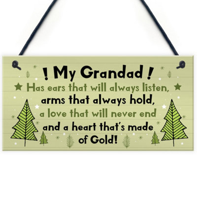 Red Ocean Grandad Gift Hanging Plaque Grandad Birthday Christmas Gifts From Grandchildren Grandparent Plaque from B&Q
