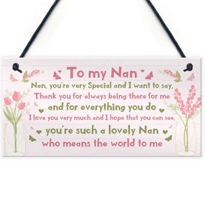 Red Ocean Birthday Gifts For Nan Christmas Gift Hanging Plaque Nan Gift From Grandchildren Nan Plaque from B&Q