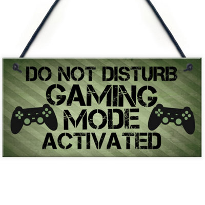 Red Ocean Gaming Sign Do Not Disturb Plaque Gamer Gift Boys Bedroom Decor Gift For Gamer Plaque from B&Q