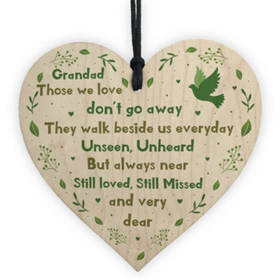 Red Ocean Grandad Christmas Memorial Decoration Wooden Heart Memorial Plaque Gift For Grandad from B&Q