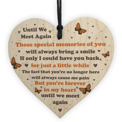 Red Ocean Until We Meet Again Plaque Memorial Gift For Mum Dad Nan Grandad Memorial Plaque Keepsake from B&Q