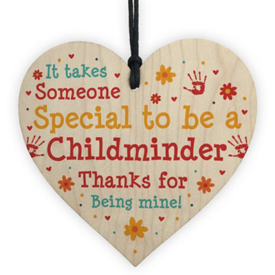 Red Ocean Thank You Gift For Childminder Wooden Heart Sign Leaving Gift Babysitter Thank You Present From Child Baby from B&Q