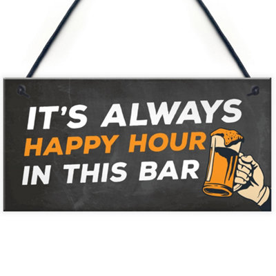 B&Q -  Home Bar Sign Man Cave Bar Pub Signs Hanging Garden Signs Vodka Gin Gift