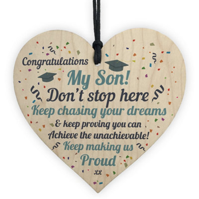 Red Ocean Graduation Gifts For Son Wooden Heart Plaque Gift For Him Congratulations Gifts Leaving Univerisity Degree from B&Q