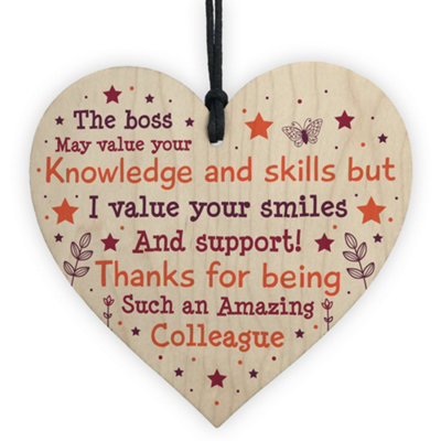 Red Ocean Colleague Leaving Job Gift Novelty Hanging Heart Leaving Gift Plaque Work Friend Retirement Thank You Gifts from B&Q