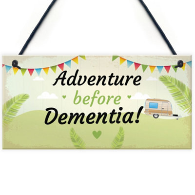 Red Ocean Adventure Before Dementia Caravan Plaque Funny Retirement Gift Sign Xmas from B&Q