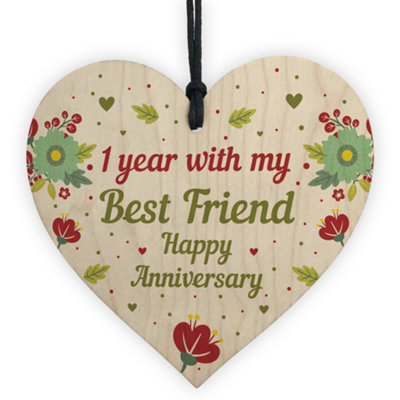 Red Ocean 1St Wedding Anniversary Gift For Husband Wife Wooden Heart Gifts For Her Him from B&Q