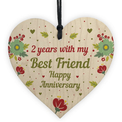 Red Ocean 2Nd Wedding Anniversary Gift For Husband Wife Wooden Heart Gifts For Her Him from B&Q