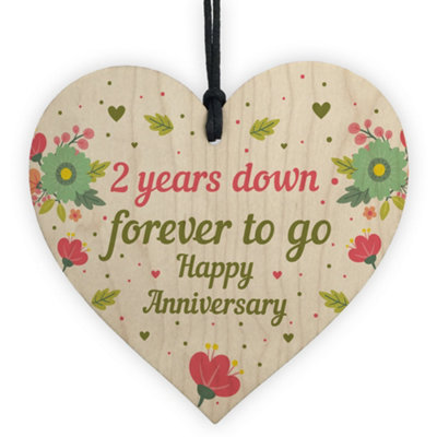 Red Ocean Funny 2Nd Wedding Anniversary Gift Wooden Heart Husband Wife Gifts For Her Him from B&Q