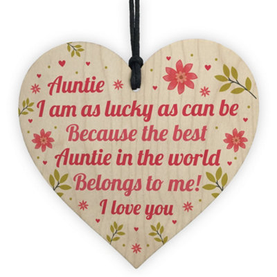 Red Ocean Gifts For Auntie Birthday Gifts Christmas Gifts Wooden Heart Gifts For Sister from B&Q