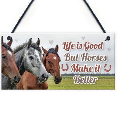 Red Ocean Horsey Daughter Gift For Christmas Horse Pony Stable Door Sign Horse Lover Gift For Girls from B&Q