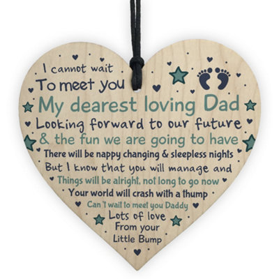 Red Ocean Daddy To Be Pregnancy Congratulations Gift From Bump Baby Shower Gift Wooden Heart from B&Q