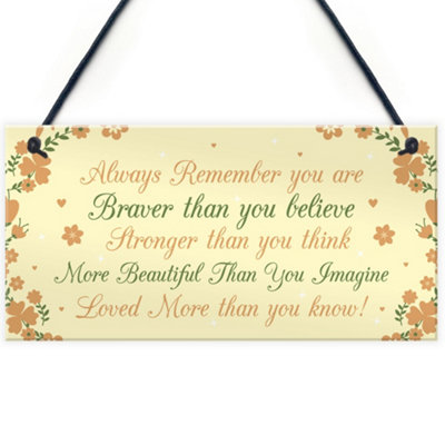 Red Ocean Stronger Inspirational Hanging Plaque Friendship Gifts Friendship Quote Love Sign from B&Q