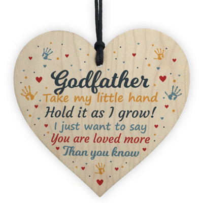 Red Ocean Godfather Gifts Best Friend Wooden Heart Plaque Thank You Friendship Keepsake from B&Q