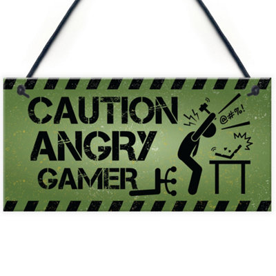 Red Ocean Funny Gamer Gift Gaming Sign Man Cave Sign Boys Bedroom Decor Son Dad Gift from B&Q