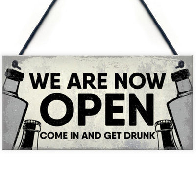 Red Ocean Funny Bar Sign Garden Signs And Plaques Home Bar Sign Gift Man Cave Shed Sign from B&Q