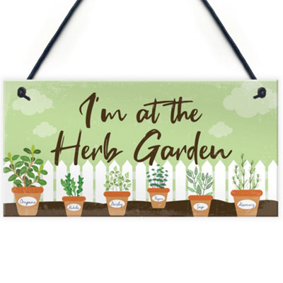 Red Ocean Novelty Garden Signs And Plaques Herb Garden Sign Shed Sign Home Decor Gift Keepsake from B&Q