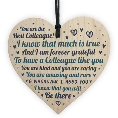Red Ocean Colleague Gifts Wooden Heart Colleague Plaques Leaving Colleague Gifts Birthday Thank You Keepsake from B&Q