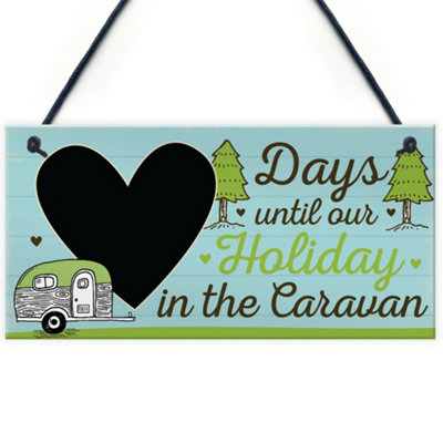 Red Ocean Chalkboard Countdown To Caravan Holiday Caravan Sign Funny Novelty Caravan Gift Sign from B&Q