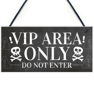 Red Ocean Vip Entrance Sign Hanging Plaque Pub Bar Club Sign Garden Plaque Vip Area Sign Gift from B&Q