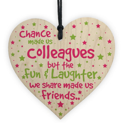 Red Ocean Chance Made Us Colleague Wooden Heart Fun Leaving Gift For Colleague Thank You Keepsake from B&Q