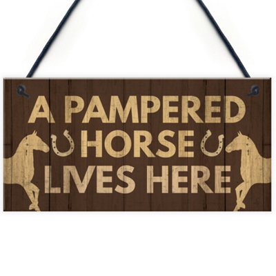 Red Ocean Horse Gifts For Women Horse Signs Funny Stable Plaque Horse Sign For Gate Horse Lover Gift from B&Q