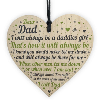 B&Q -  Daddies Girl Wooden Heart Fathers Day Gift For Dad Daddy Birthday Gift From Daughter Keepsake