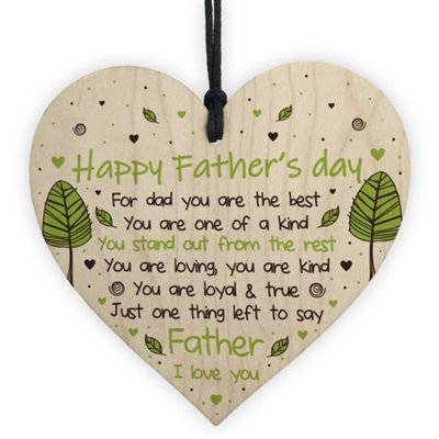 Red Ocean Fathers Day Gift Wooden Heart Fathers Day Card Gift For Dad From Daughter Son Keepsake from B&Q
