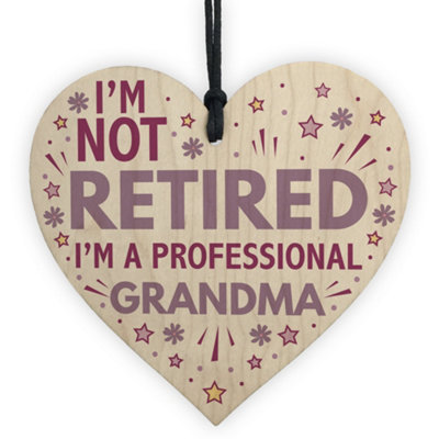 Red Ocean Grandma Gift Wooden Heart Plaque Grandma Birthday Gift From Grandchildren Christmas Gift from B&Q