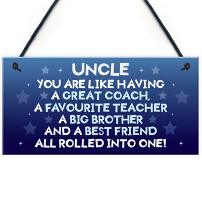 Red Ocean Novelty Uncle Gift Birthday Or Christmas Present Idea For Uncle Hanging Plaque Keepsake Gift For Him from B&Q