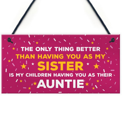 Red Ocean Auntie Christmas Hanging Plaque Thank You Sister Gift For Birthday From Niece from B&Q