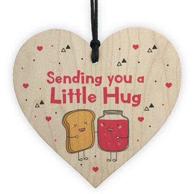 Red Ocean Friend Hug Token Gift Wooden Heart For Loved Ones In Need Of A Hug Friendship Keepsake Gift from B&Q