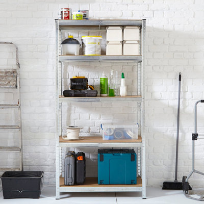 B&Q -  Large Galvanised 5 Tier Garage Shelving Racking