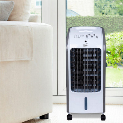 Neo White 4 Litre 80W Oscillating Portable Evaporative Cooler Fan With Remote Control from B&Q