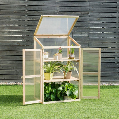 Neo Wooden Polycarbonate Growhouse Cold Frame Mini Greenhouse from B&Q
