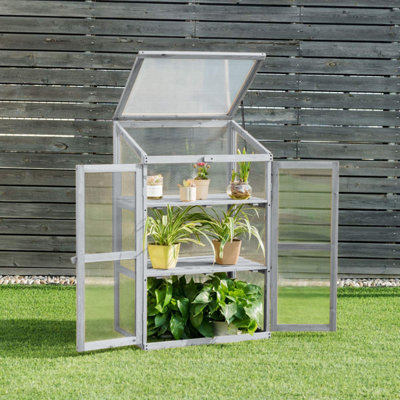 Neo Wooden Polycarbonate Growhouse Cold Frame Mini Greenhouse from B&Q