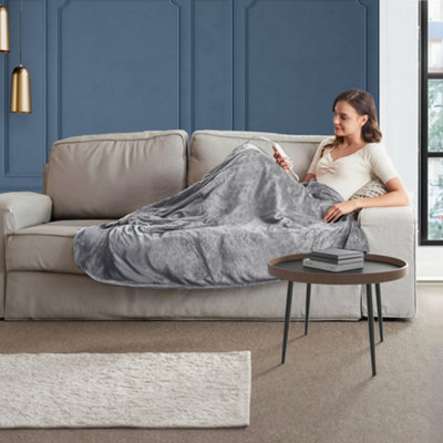 Neo Electric Heated Throw Over BlanketGrey from B&Q