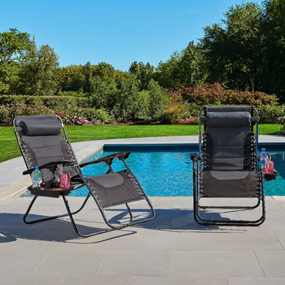Neo Grey Pair Of Outdoor Zero Gravity Xl Sun Loungers