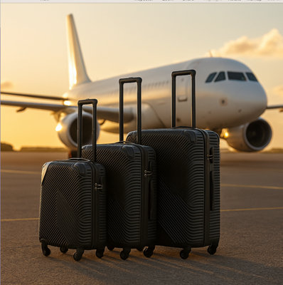 Neo Black 3 Piece Hard Shell Luggage Suitcase Set from B&Q
