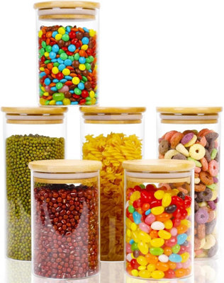B&Q -  Set Of 6 Clear High Borosilicate Glass Storage Jars
