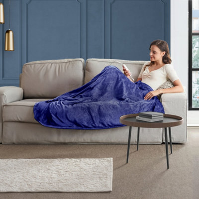 Neo Electric Heated Throw Over BlanketNavy from B&Q