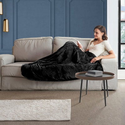 Neo Electric Heated Throw Over BlanketBlack from B&Q