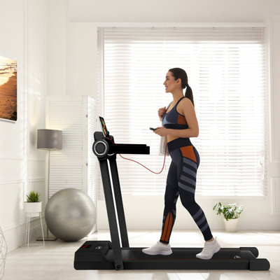 Neo Black Walking Pad Treadmill With Handrail from B&Q