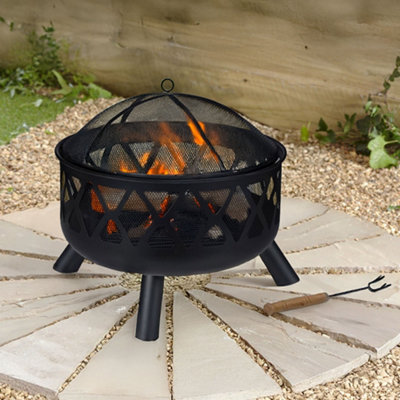 B&Q -  Black Heater Fire Pit Bowl