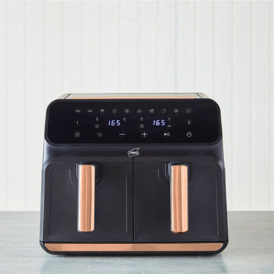 Neo Black & Copper Electric 8.5L Digital Air Fryer With Dual Drawer from B&Q