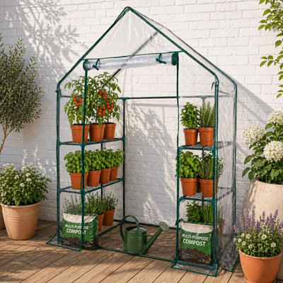 Neo 4 Tier Mini Greenhouse Indoor Outdoor Cover Grow House Steel Frame from B&Q